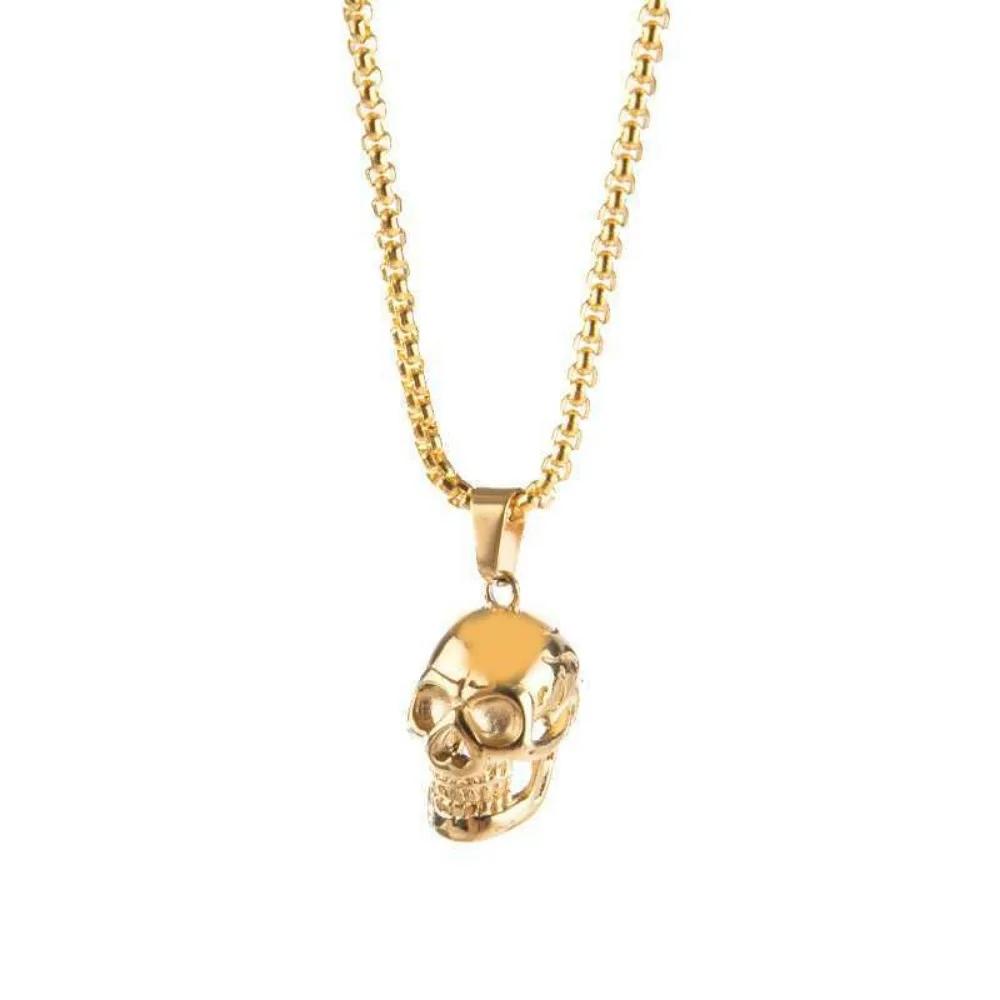 Retro Domineering Personality Skull Pendant Necklace Men's Trend  Punk Hip-hop Niche Street Party Gift PendantAccessories