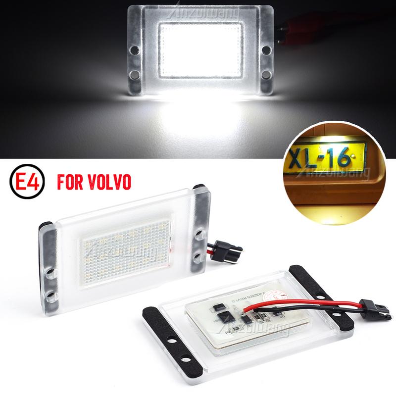 2pcs Car Tail White LED License Plate Number Light Led Auto Number Backlight Fit For Volvo V70 1997-2000