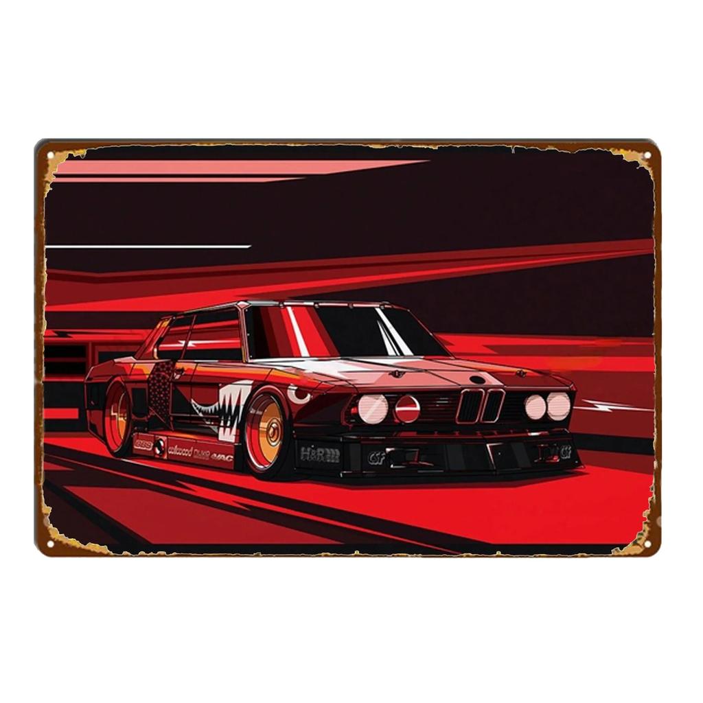 Sports Car Racing Poster Rust Shabby Tin Sign Art Decor Garage Bar Man Cave Signs Decorative Plaques Wall Metal Tin Plate Sig