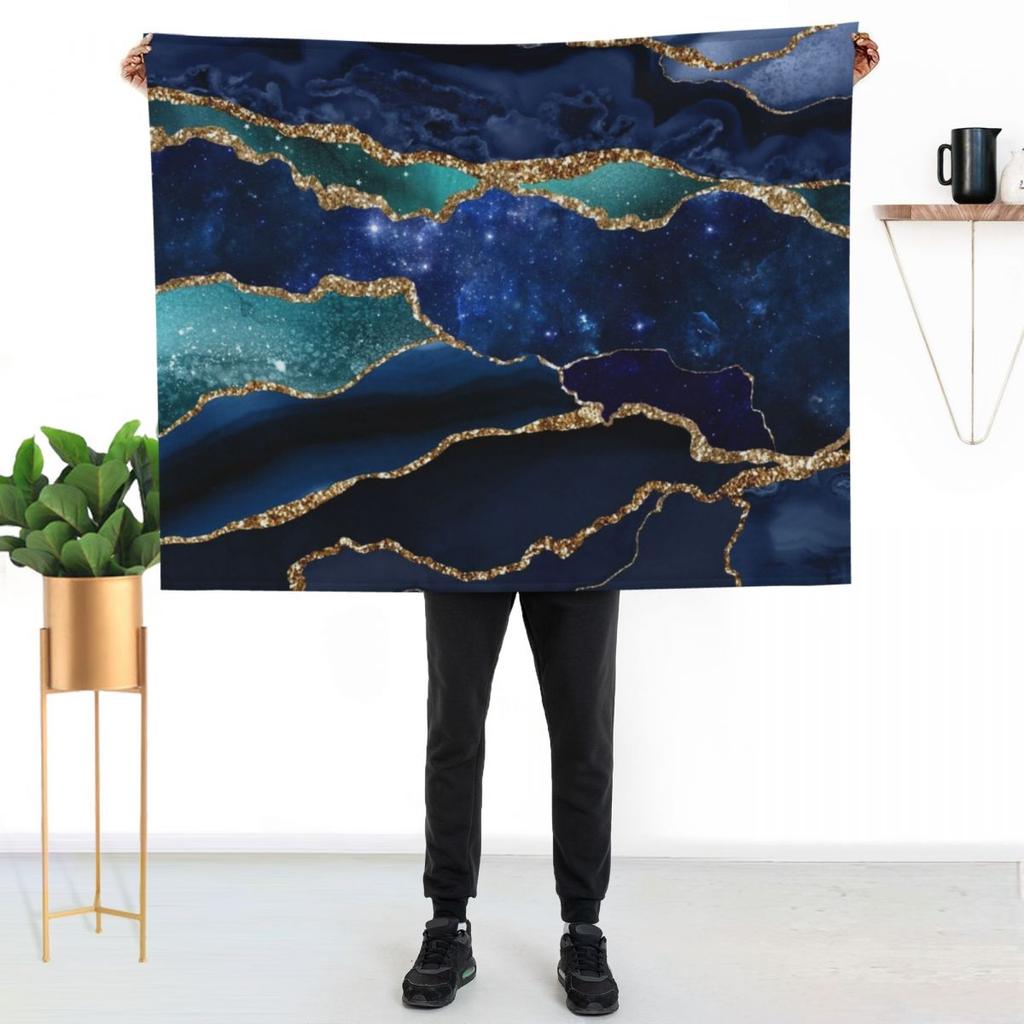 Glamour Milky Way Faux Marble Galaxy I Throw Blanket Flannel Fabric Christmas Decoration Wednesday Tourist Comforter Blankets