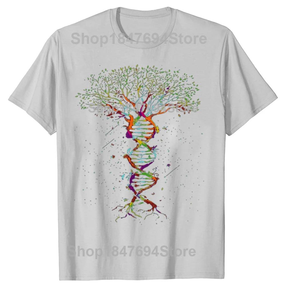 Zabawna grafika DNA Drzewa Życia Geek 100% bawełna T-shirty Męska Damska Moda Casualowy T-shirt Luźny Oversize Streetwear T-shirt