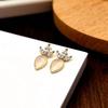 Radish Rabbit Silver Needle Luxury Cat's Eye Stone Animal Stud Earrings for Women