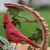 Cardinal Resin Statue Imitation Wood Carving Ornament Handmade Unique Art Carving Work Statue Decor Small Animal Sculpture