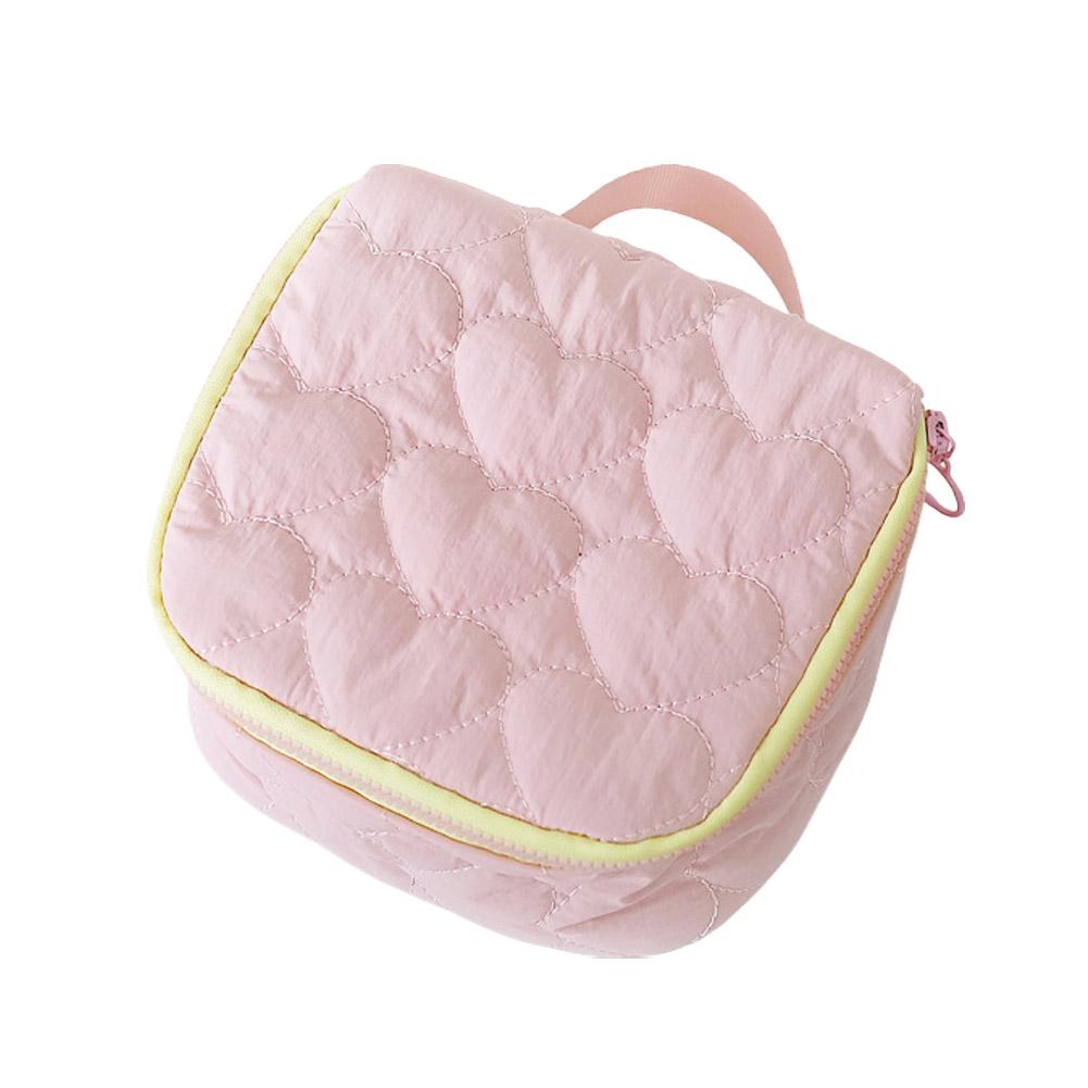 Woman Portable Cute Love Korean Style Large Capacity Makeup Bag Travel Handbag Wash Bag for Travel Accessories