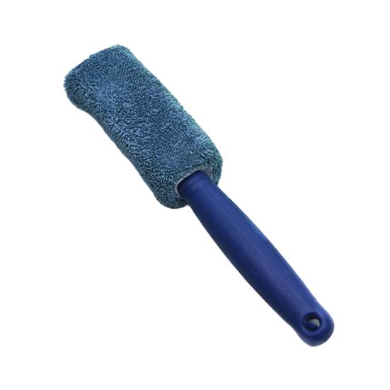 Microfiber Tire Brush with Long Handle Car Wheel Cleaning Tool with Soft Bristles Scratch-Free Essential Auto Detailing Accessory