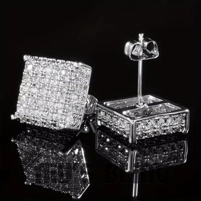 Huitan Timeless Style Square Shaped Stud Earrings for Women Micro Paved CZ Bling Bling Ear Stud Fashion Versatile Female Jewelry