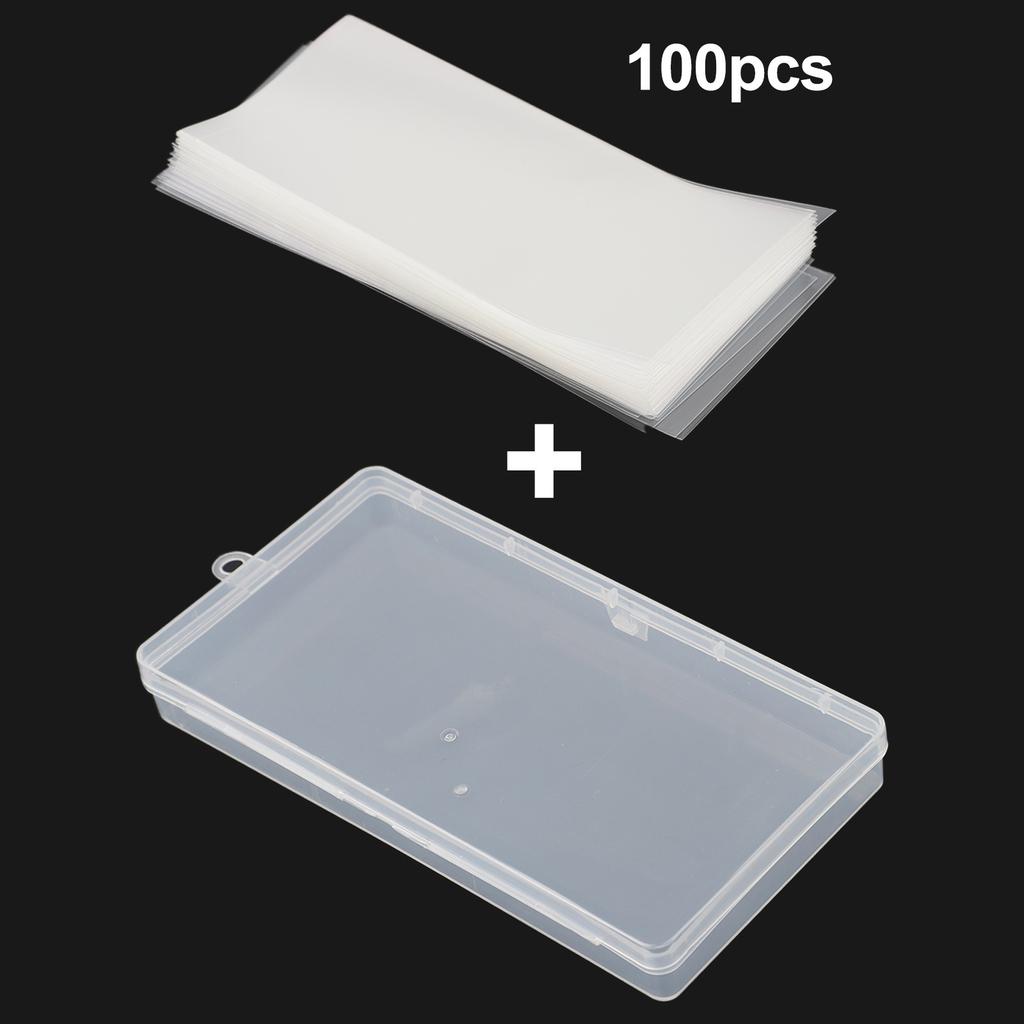 100x Clear Case Paper Money Currency W/ Box Plastic Storage Pocket Sleeves Kit
