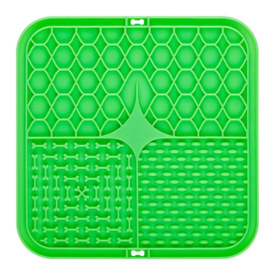 Square Silicone Dog Lick Mat with Suction Cup Anxiety Relief Pet Food Mat Anti-tip Slow Eating Bowl Peanut Butter Licking Mat Enrichment Toy