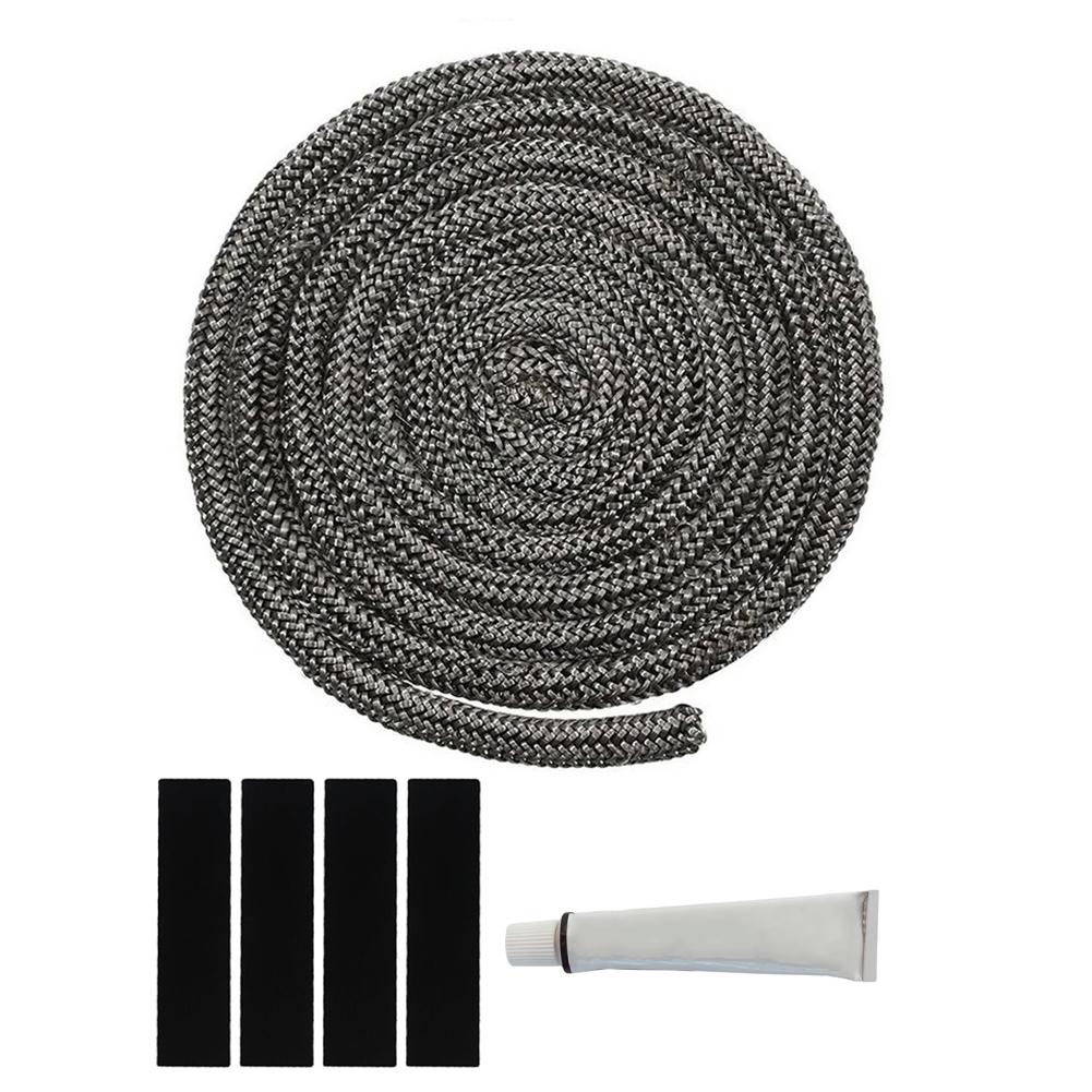 6-25mm Fireplace Sealing Rope Wood Stove Door Gasket Rope Seal Replacement Kit For Fireplace Oven Stove Heating Fireplaces Part