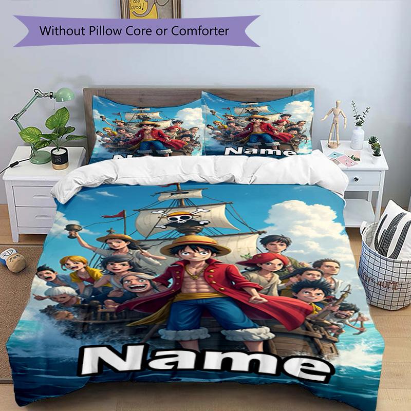 3pcs Duvet Cover Set (1*Duvet Cover + 2*Pillowcase, Without Core), Custom Name One Piece Pattern Bedding Set, Home Bedroom Decor Gift