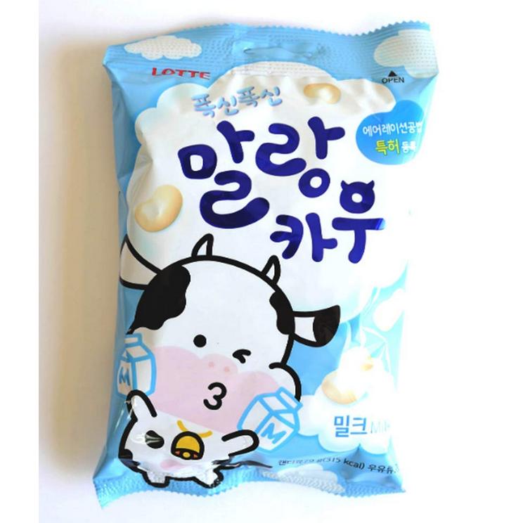 Korean Snack food Lotte Malang Cow Milk Candy Original & Strawberry combo (79g x 2packs) / Kfood, Authentic Korean Food Original Milk 79g x 2ea