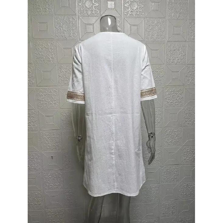 Customizable Women Dress Summer Sexy V-neck Casual Solid Dress