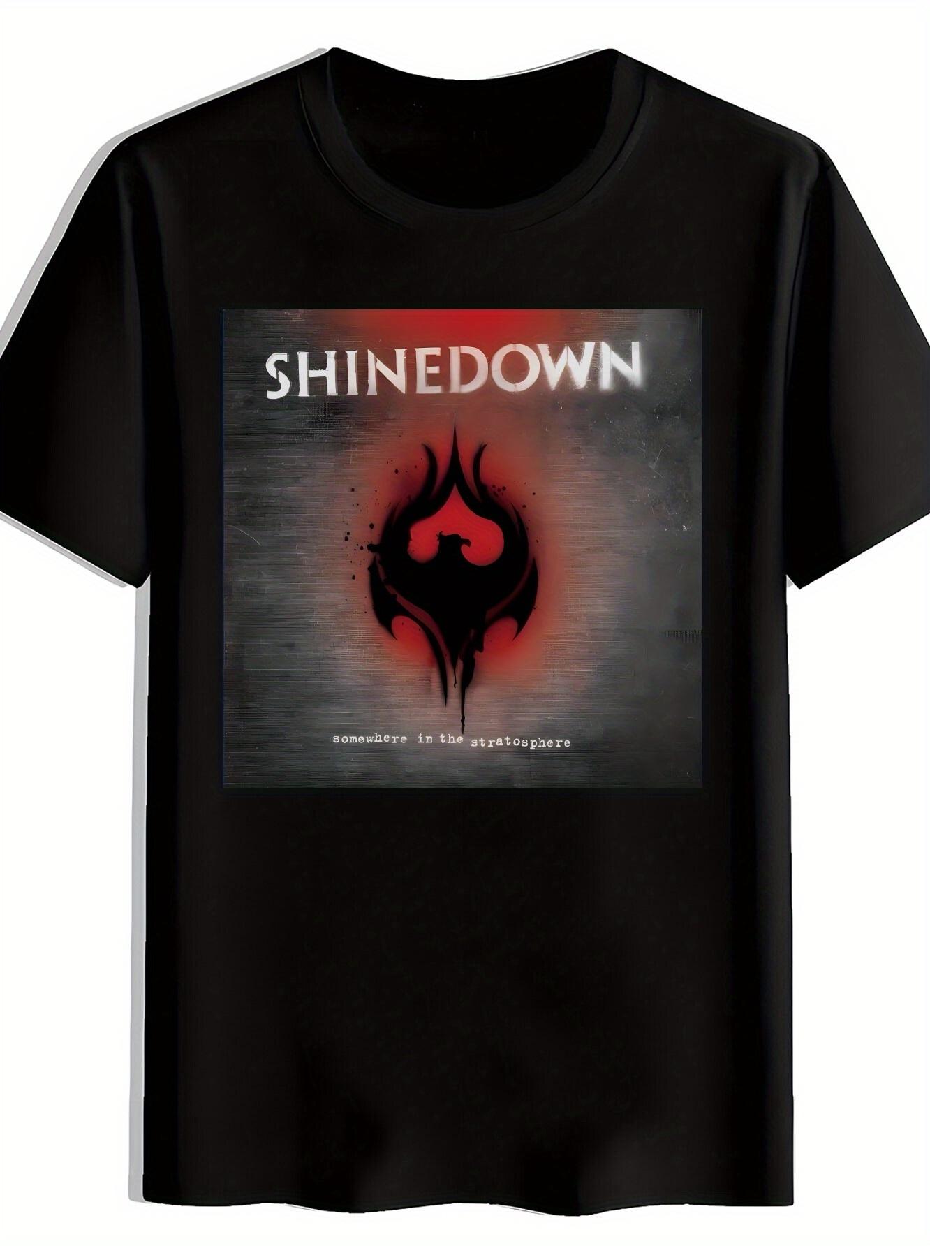 Black  Shinedown  Graphic T-shirt - Casual Crew Neck S