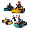 LEGO® 60400 City Les Karts et les Pilotes de Course, Jouet avec 2 Karting, avec 2 Minifigurines de Pilotes de Voitures