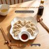 HUAIYI Ceramic Dumpling Plate with Dipping Sauce Compartment