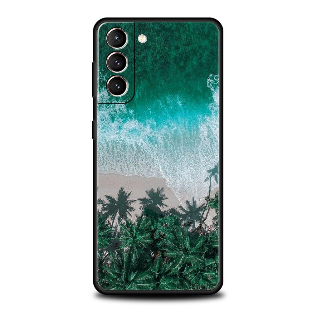 Sea blue Sky beach Phone Case For Samsung Galaxy S23 Ultra S22 S21 S20 FE 5G S10 S10E S9 S8 Plus Note 20 Silicone Cover Bumper