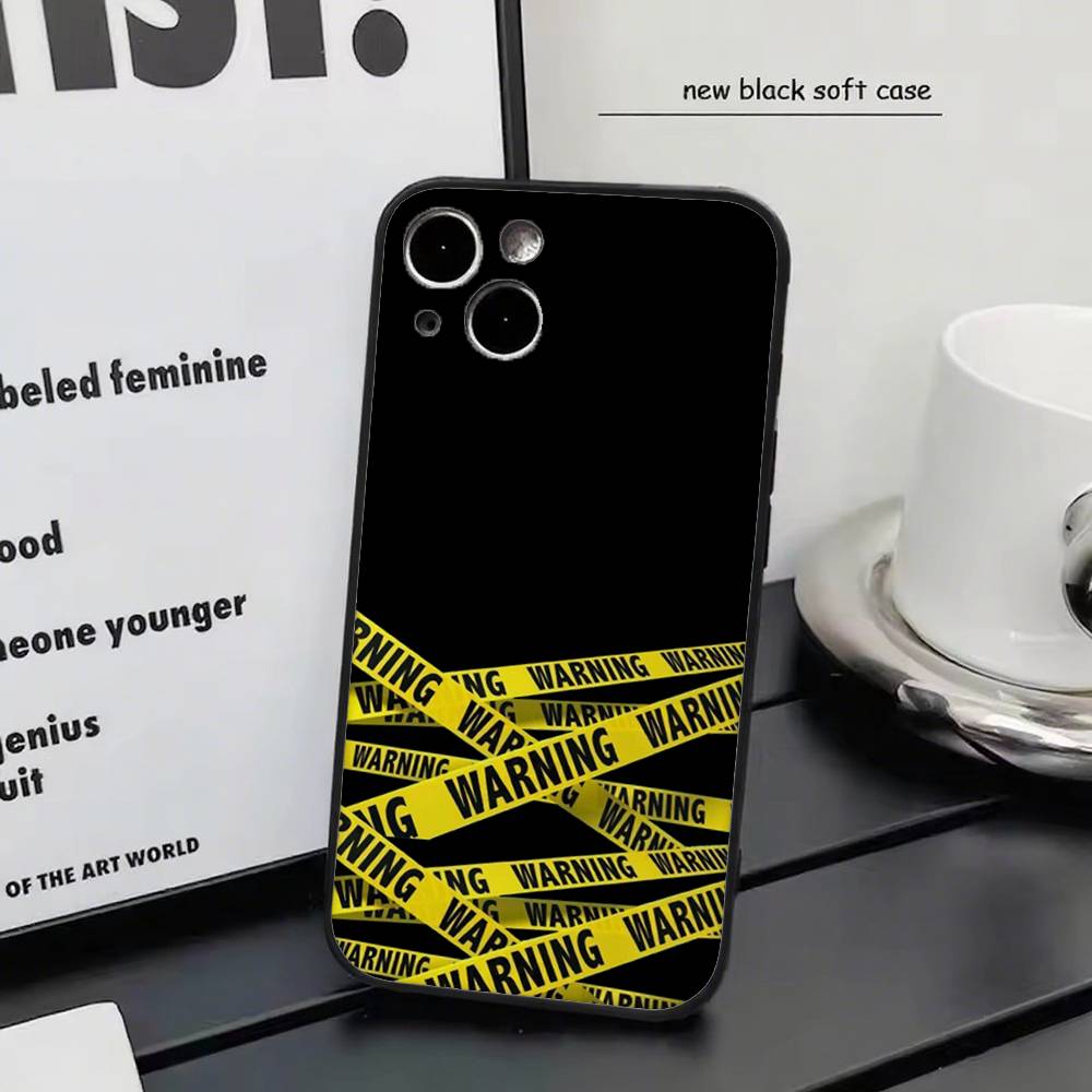 yellow warning For Iphone 17 Air 16 Pro Max 15 14 13 Full Cover Anti-Shock  MagSafe Cover