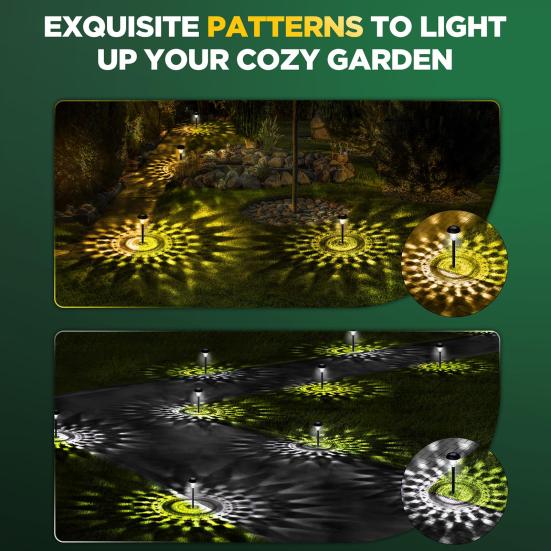 2/4/6Pcs Solar Garden Waterproof Automatic On/Off Lights IP44 Energy-Efficient Ultra-Bright LED Lawn Lamps