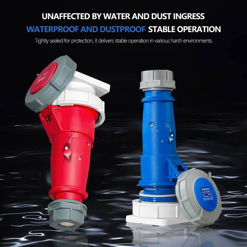 Waterproof IP67 Reverse Industrial Plug Aviation Socket Three-Phase 16/32A Connector 3-Pin 4-Pin 5-Pin Concealed Flush