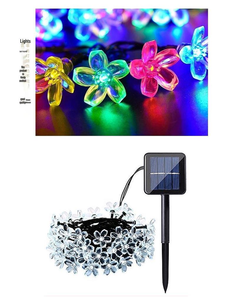 Waterproof LED Solar Cherry Blossom Fairy String Lights for Outdoor Christmas Decor