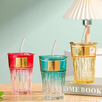 Zhenqi Farbverlauf Bär Diamant Glas Strohhalm Becher
