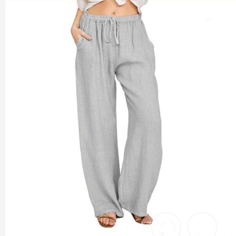 EastRogue Plus Size Women's Fashion Casual Solid Color Print Loose High Waist Trousers Pants & Capris
