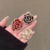 1Pcs Exquisite Resin Rhinestone French Brooch Women Elegant Camellia Brooch For Daily Banquet Wearing Suit Pin Accessory