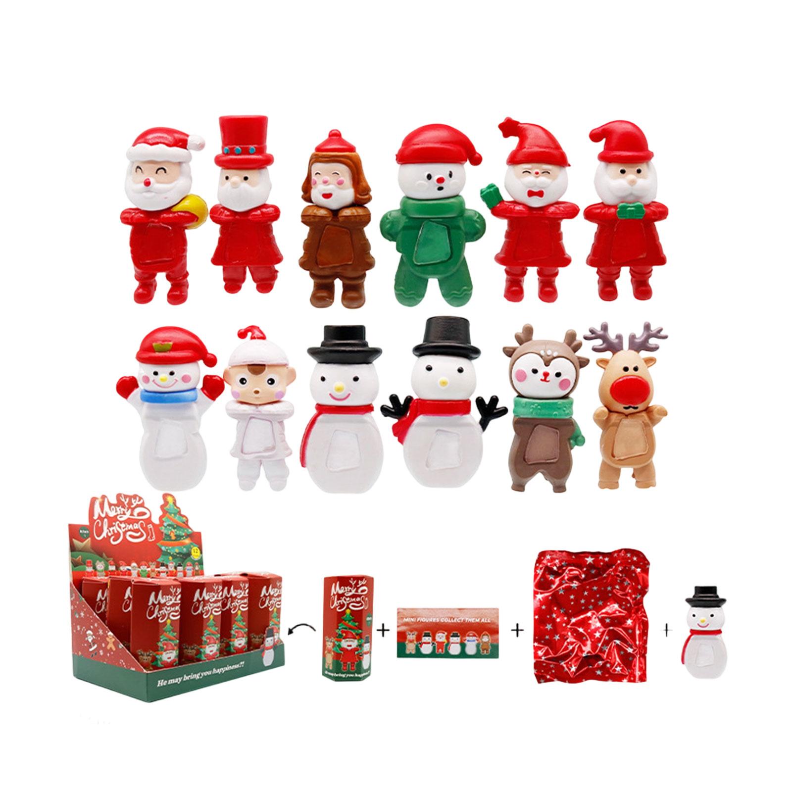 

12 Cute Claus Gift Desktop Snowman Decoration Toys One Size