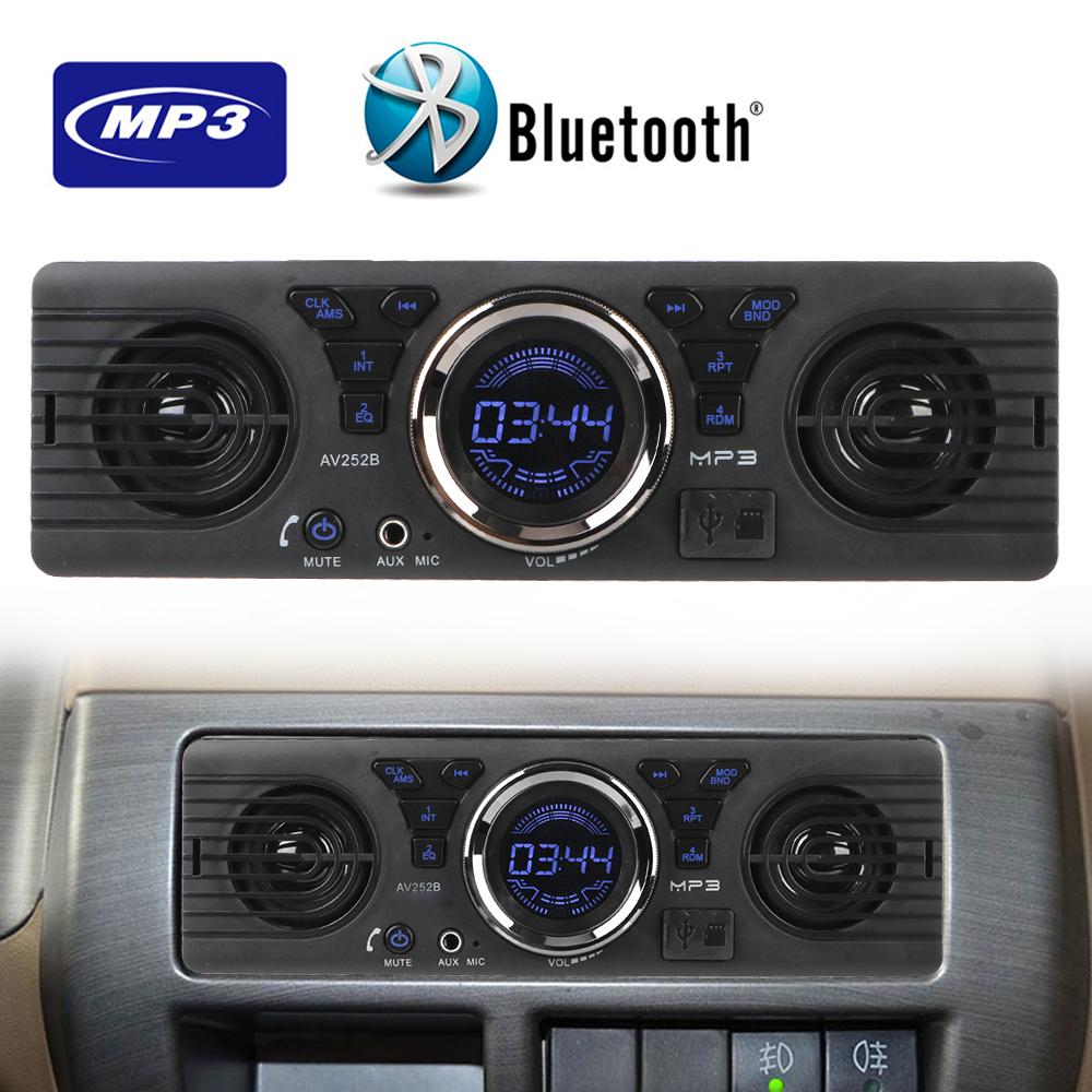 Auto-radio Car Radio Bluetooth Hands-free Built-in 2 Speakers AUX Input 1 Din Digital Clock MP3 Player FM Audio USB TF Card