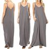 Summer Loose Cami Dress for Women V Neck Sleeveless Floor Length Boho Sundress Flowy