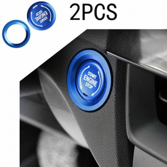Start Button Ignition Switch Cover Trim Aluminum Blue For Cadillac XT4 2018-