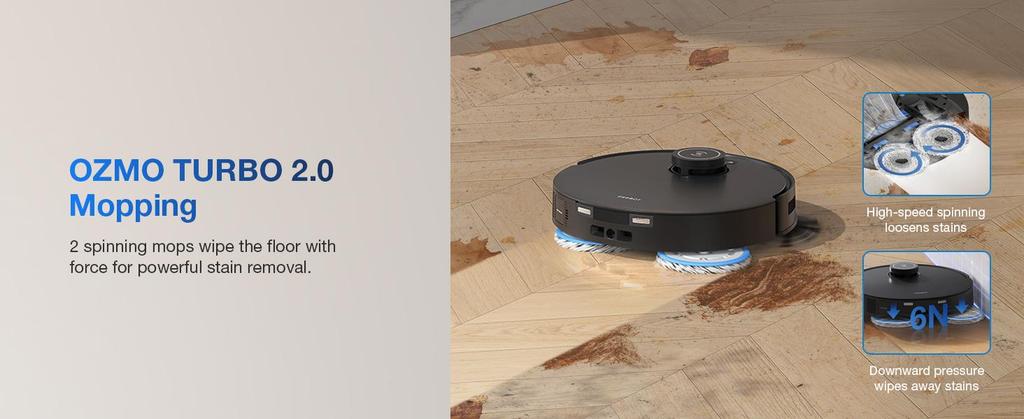 ECOVACS Deebot T30S Pro Robot Vacuum Cleaner with Wiping Function, 11,000 Pa, ZeroTangle Technology, 70°C Hot Water Wiping When Washing