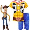 Adorable Toy Story 4 Kids Boys Woody Cosplay Short Sleeve T-shirt And Shorts Set