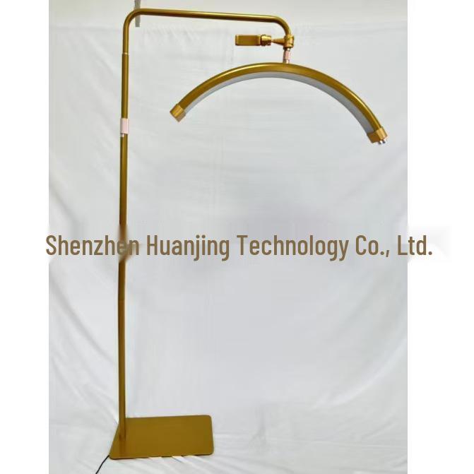 24-inch Half-Moon LED Beauty Lamp for Manicure, Microblading, Eyebrow, Eyelash, Eye Protection, Floor Fill Light.