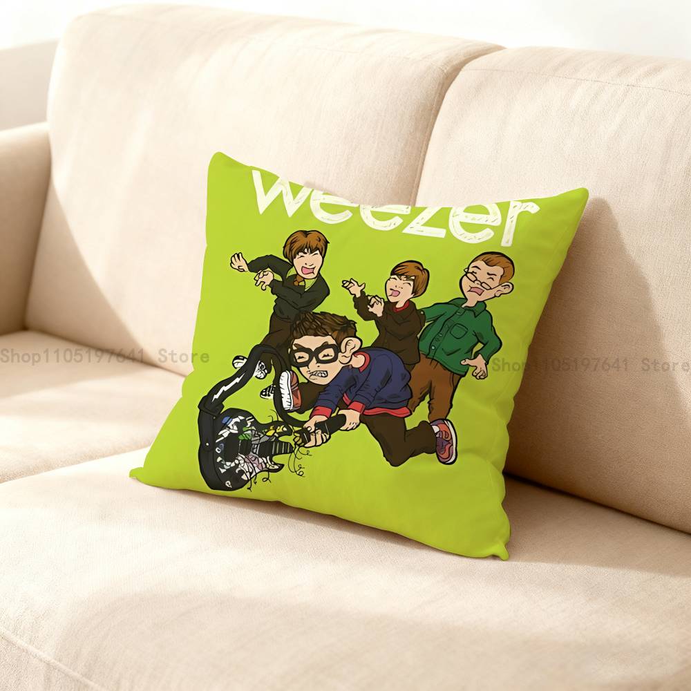 Rock Band W-Weezer Pillow Case For Sofa Decor Car Office Room Printing Cushion Cover Decorations and Protector