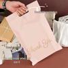 Tamper-Evident Pink Handle Waterproof Courier Bag for Clothing Packaging