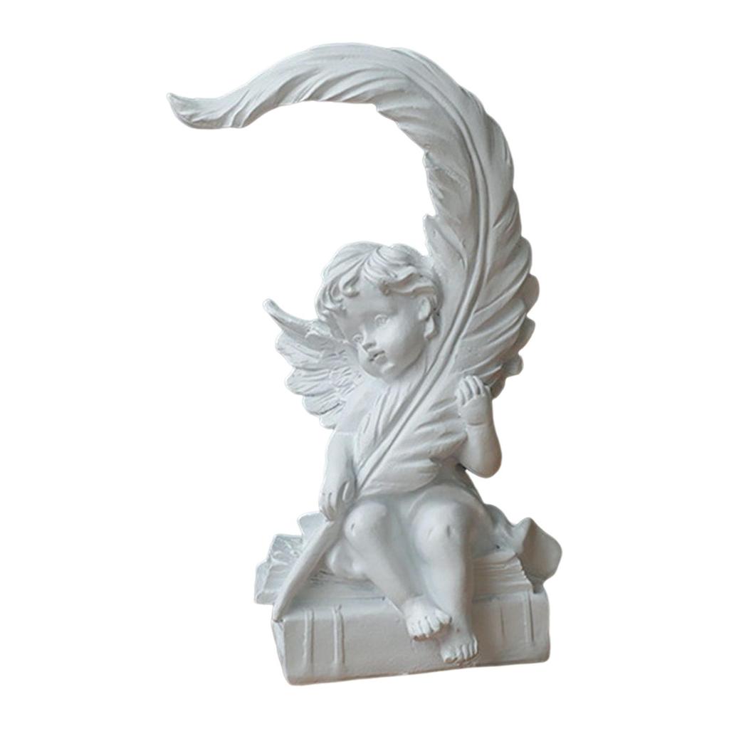 Wing Cherub Figurines Collection Memorial Figure Artwork Adorable Angel Statue for Wedding Bookshelf Bedroom Tabletop Decoration