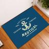 1Pc White Anchor & Navy Blue Nautical Washable Door Mat Non Slip Entrance Floor Carpet Easy To Clean Hallway Bath Kitchen Rug