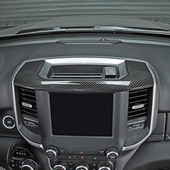 For 2019-2024 Dodge RAM 1500 Carbon Center Console Storage Box Panel Cover Trim