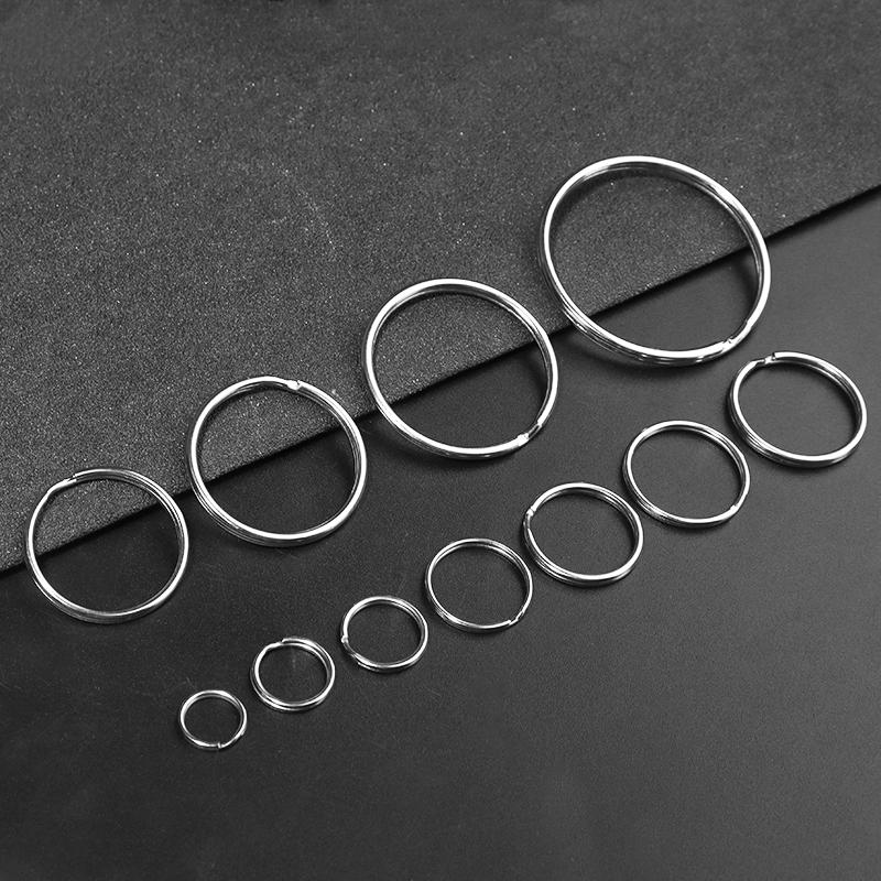 10-50pcs/lot 12-50mm Metal Keyring Round Split Key Ring For Jewelry Making DIY Crafts Keychain Key Holder Connector Accessories