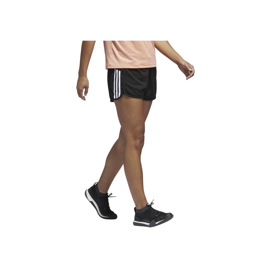 Adidas Striped Logo Print Elastic Casual Shorts Women Shorts Black CV3341