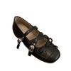 French retro design Mary Jane shoes autumn new square head cross buckle ballet shoes