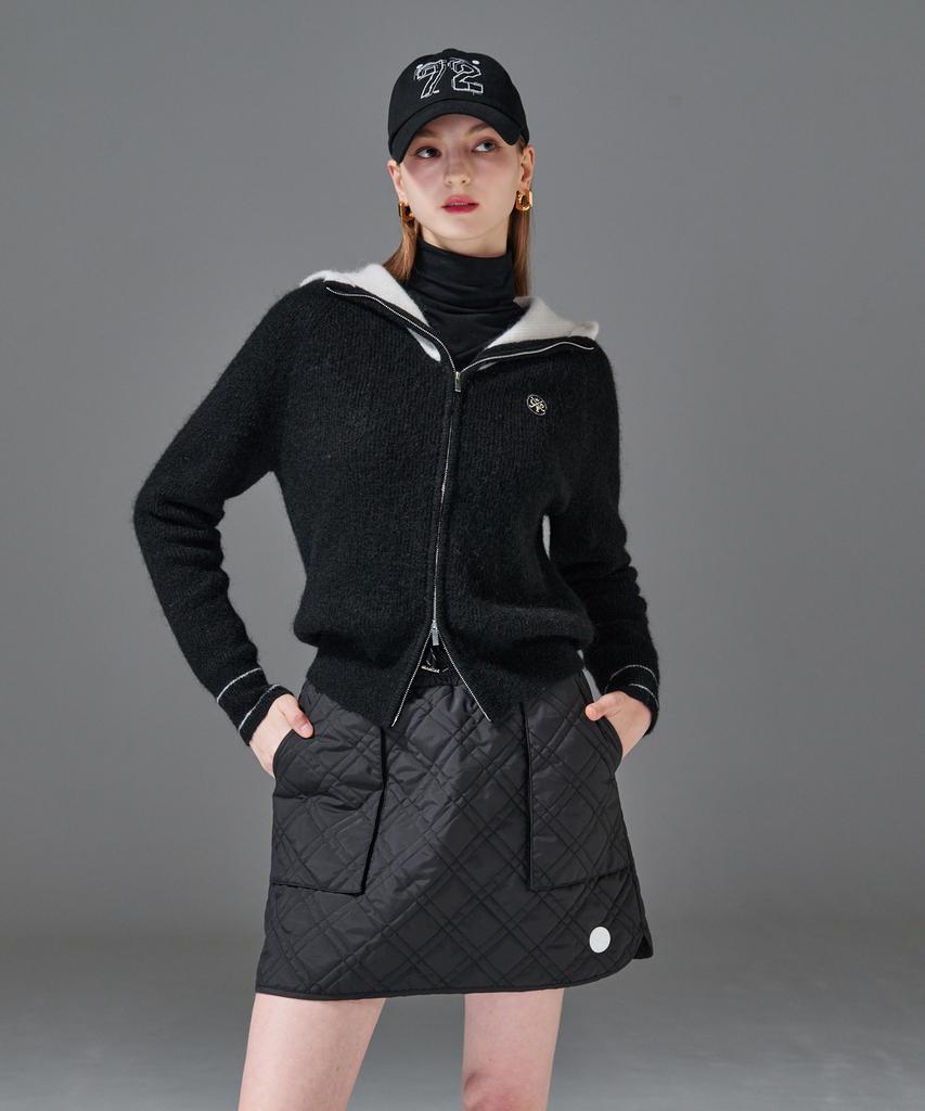 Cream Golf Waist String Padded Skirt
