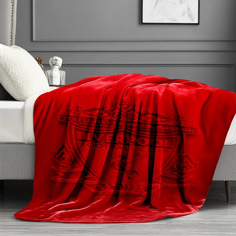 Liverpool F.C. Print Decke - Weich & Bequem, für Schlafzimmer, Reisen, Sofa, Heimdekoration - Geburtstags-Weihnachtsgeschenk für Freund