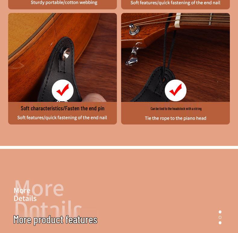 PU Leather Guitar Strap: Acoustic, Electric & Classical - No-Hole, Widened Shoulder Design