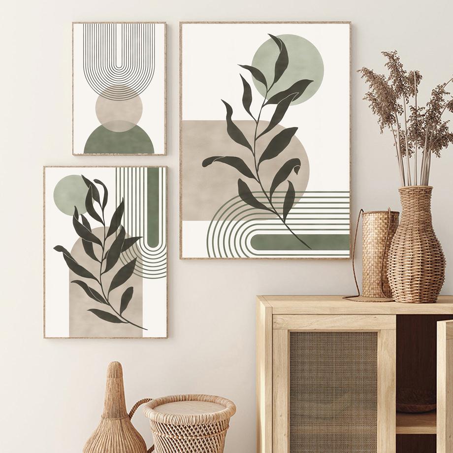 Shape Leaves Vintage Boho Posters Prints Wall Art Pictures Nordic Living Room Home Decor Canvas Painting Abstract Geometric