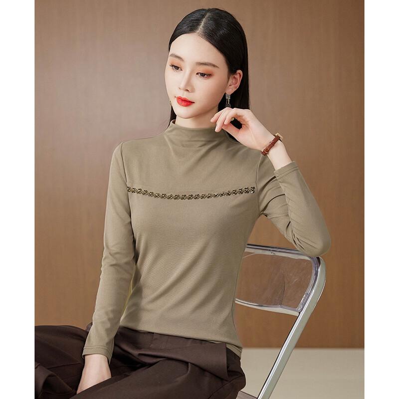 Women's Mock Neck Slim Fit Long Sleeve T-Shirt