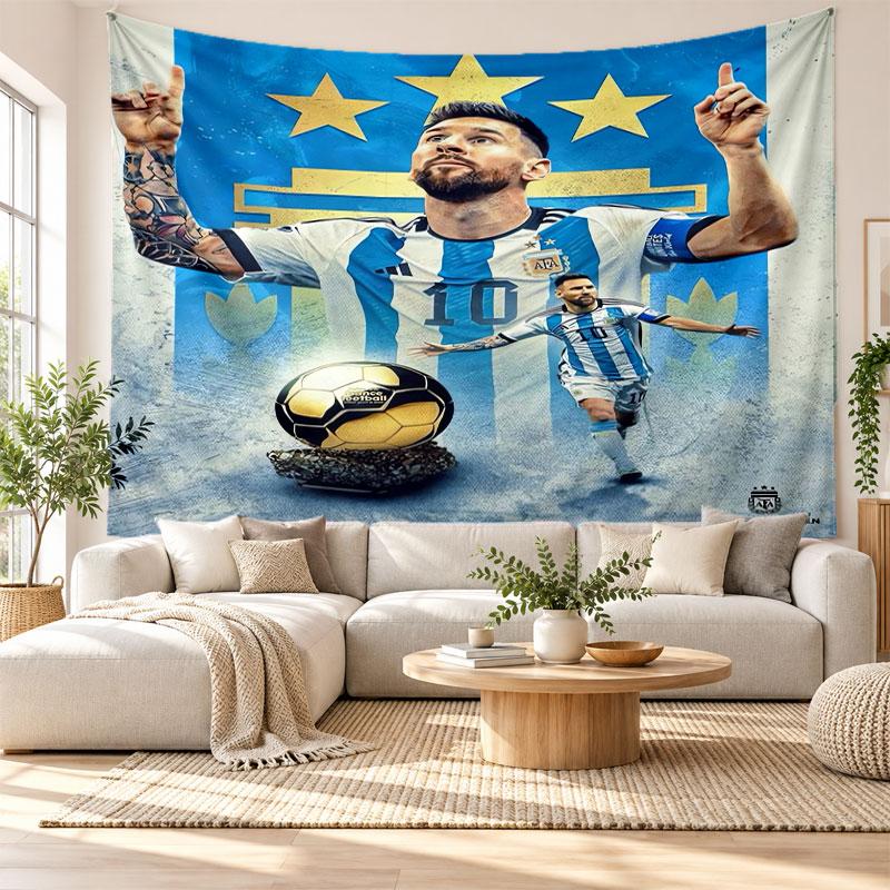 Lionel Messi Wall Tapestry, Soft Fabric Wall Hanging, Decorative Backdrop For Bedroom Home Wall Art