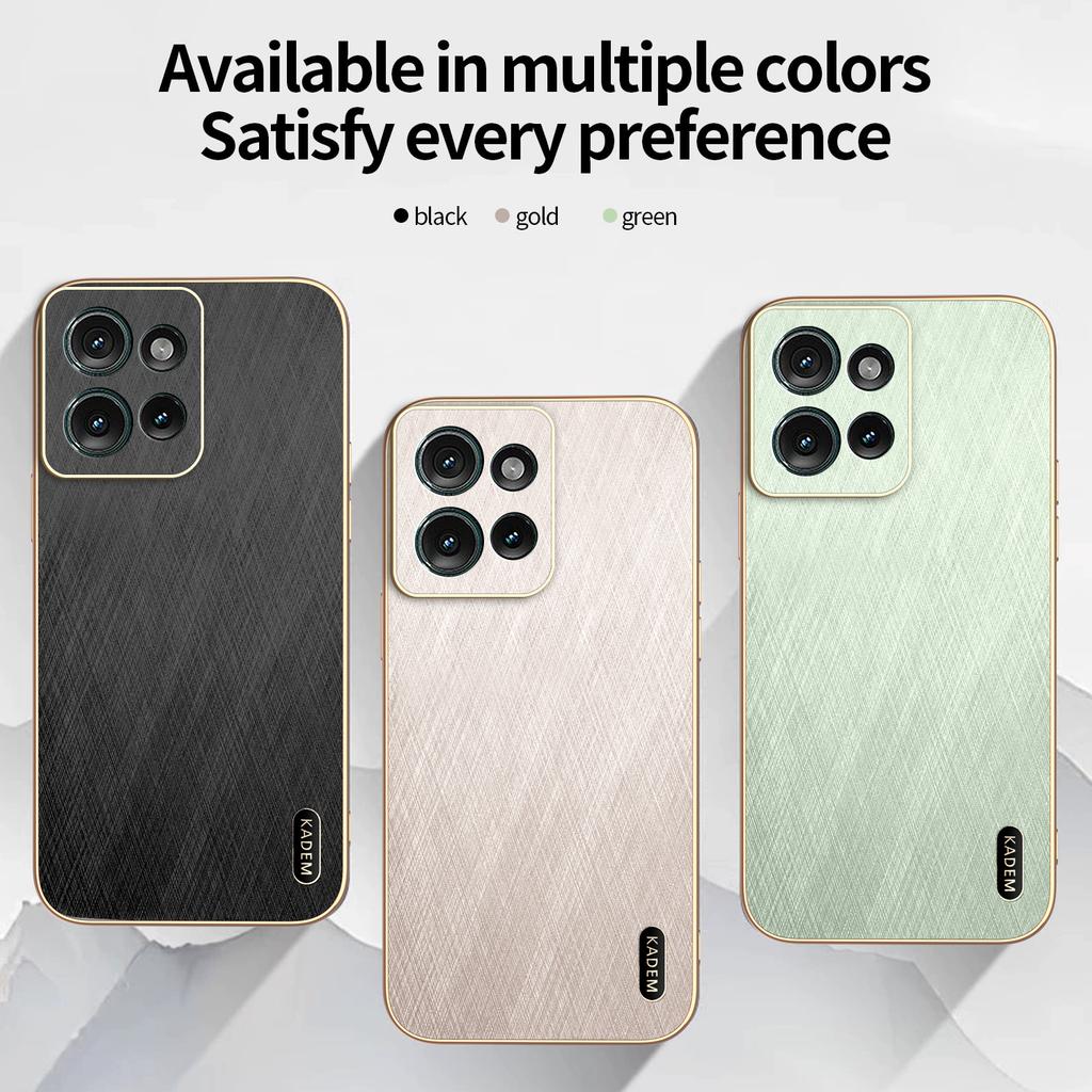 KADEM For Motorola Edge 50 5G Case Electroplating Silk Texture PU + TPU Phone Back Cover