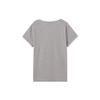 Adidas Originals Trefoil Striped Logo Print Sports Training Crew Neck Short Sleeve T-Shirt Women Tops Gray BK7131